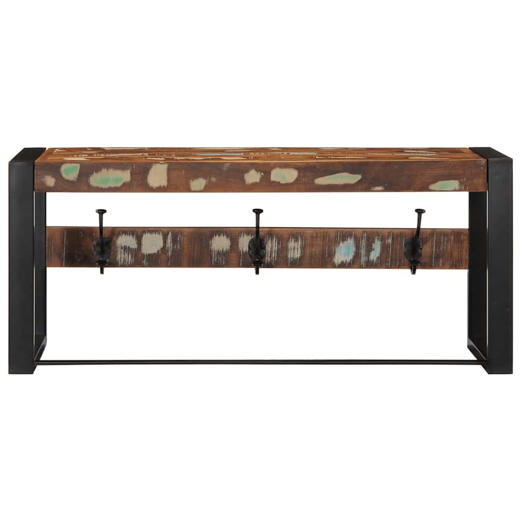 Coat Rack Multicolour 80x35x35 cm Solid Wood Reclaimed
